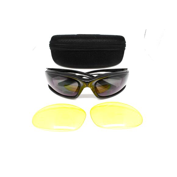 Victory Motorcycles Black Wrap w/2 Pairs of Lenses Sunglasses - GOOD CONDITION - Picture 1 of 14